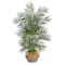 Nearly Natural; 4ft. Areca Artificial Palm Branches in Boho Chic Handmade Cotton & Jute Gray Woven Planter; Category:Trees & Floor Plants; Image:3